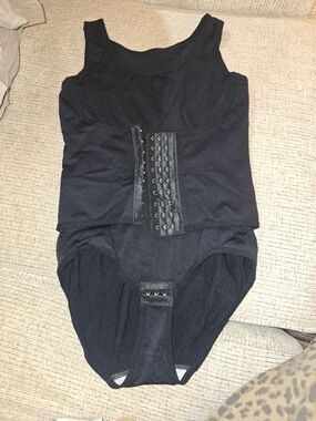 Women’s Black Shapewear Bodysuit with Front Hook Closure
